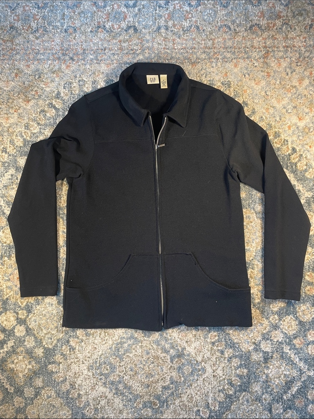 GAP Women's Black Full-Zip Collar Jacket